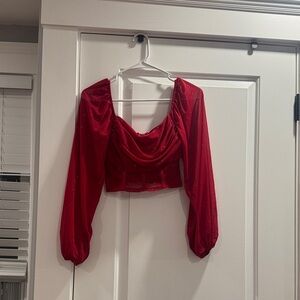 Chic Red Women's Crop Top